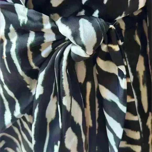 House Of Harlowe 1960 Long Sleeve Black And White Wrap Dress Size Large EUC! - Picture 9 of 13